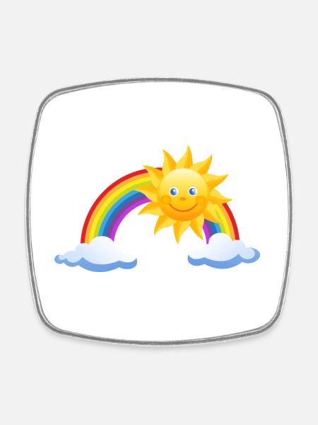 rainbow - Square fridge magnet - white