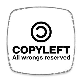 Copyleft All wrongs reserved - Square fridge magnet - white - Front