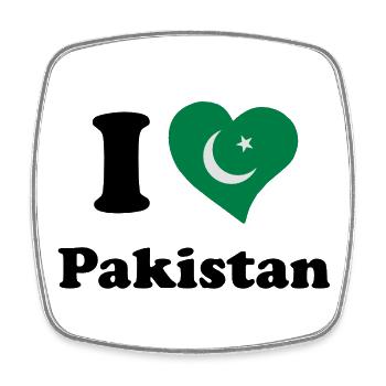 I love Pakistan - Square fridge magnet - white - Front