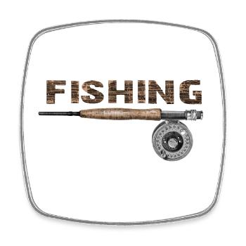 Fishing - Magnet carré - blanc - Devant