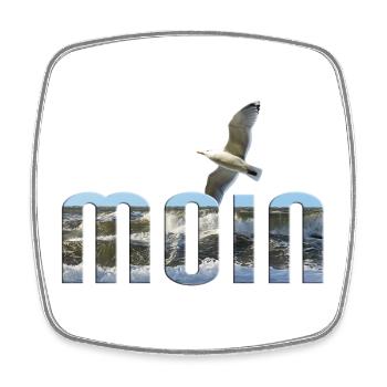 Moin - Viereckiger Kühlschrankmagnet - Weiß - Vorne