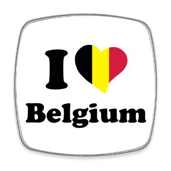 I love Belgium - Square fridge magnet - white - Front