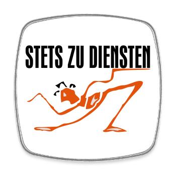 Stets zu Diensten - Viereckiger Kühlschrankmagnet - Weiß - Vorne