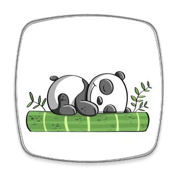 Our dream Panda ZZzzZZzz - Pandas - Bear - Comic - Square fridge magnet - white - Front