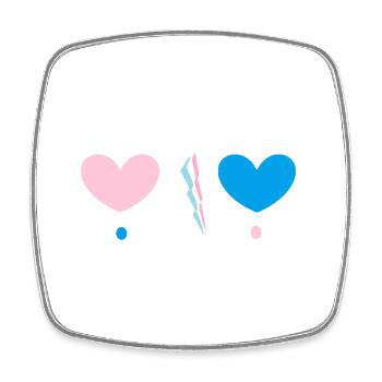 Two hearts - Square fridge magnet - white - Front