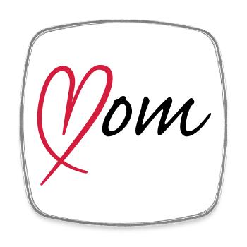 Mom Heart | Herz - Magnet carré - blanc - Devant
