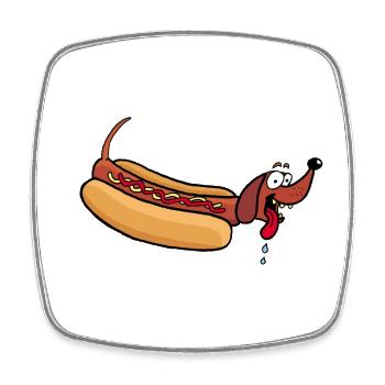 Chien chaud - Magnet carré - blanc - Devant