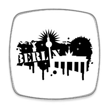 Berlin,Brandenburger Tor,Siegessäule und - Viereckiger Kühlschrankmagnet - Weiß - Vorne