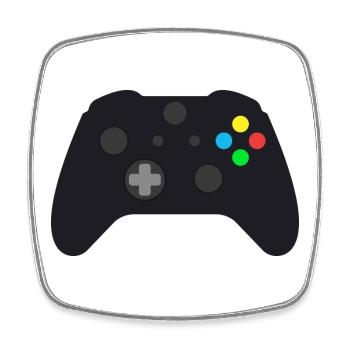 Boutons néon de manette sombre - Magnet carré - blanc - Devant