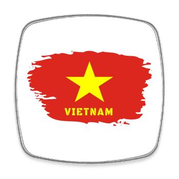 Vietnam Flagge / Geschenk Hanoi Asien Südostasien - Viereckiger Kühlschrankmagnet - Weiß - Vorne