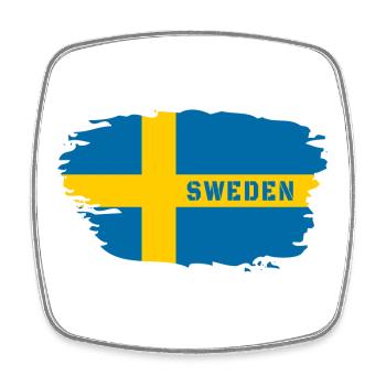 Schweden Flagge / Geschenk Skandinavien Stockholm - Viereckiger Kühlschrankmagnet - Weiß - Vorne