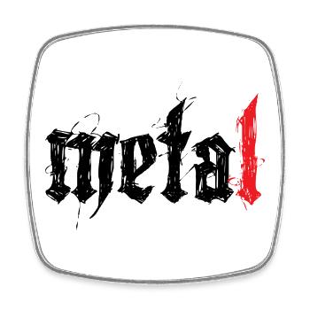 Metal ! - Magnet carré - blanc - Devant