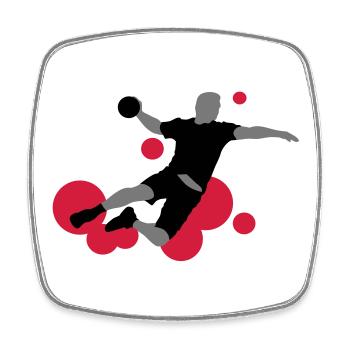 Handball - Viereckiger Kühlschrankmagnet - Weiß - Vorne