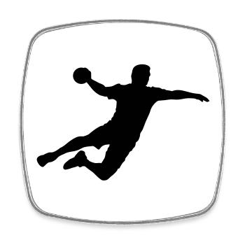 handball - Magnet carré - blanc - Devant