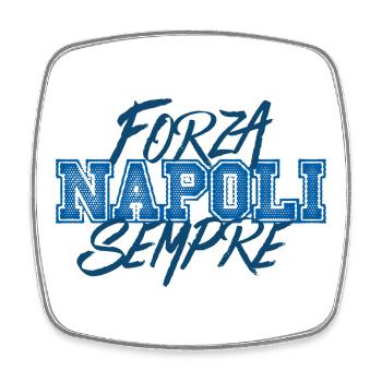 Forza Napoli Sempre - Viereckiger Kühlschrankmagnet - Weiß - Vorne