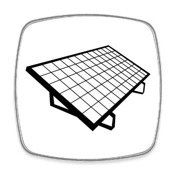 solar panel Solar System - Square fridge magnet - white - Front