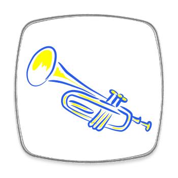 Trumpet Illustration - Square fridge magnet - white - Front
