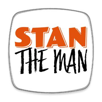 Stan the man! - Square fridge magnet - white - Front