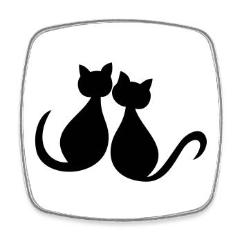 Cats love valentines cuddly cats meow - Square fridge magnet - white - Front