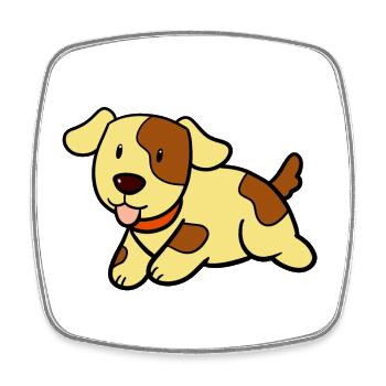 Chien mignon - Magnet carré - blanc - Devant
