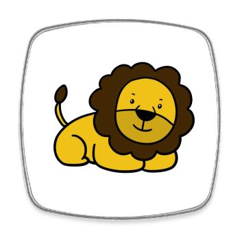 lion cub - Square fridge magnet - white - Front