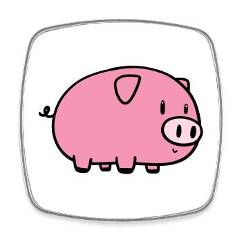 Little pig - Square fridge magnet - white - Front
