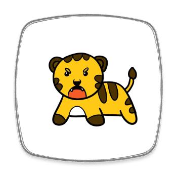 Kleiner Tiger - Viereckiger Kühlschrankmagnet - Weiß - Vorne