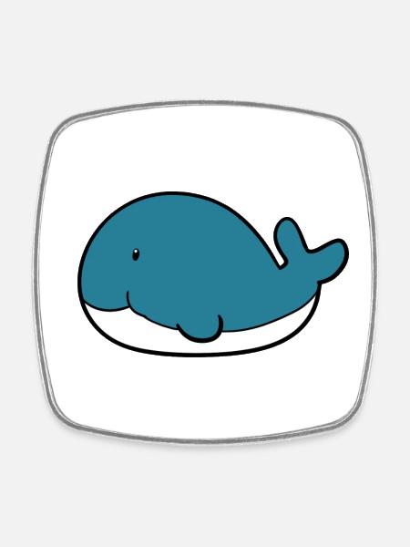 Petite baleine - Magnet carré - blanc
