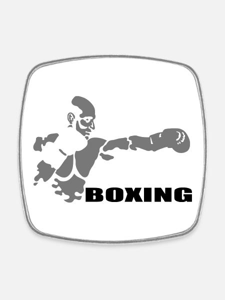 boxing - Square fridge magnet - white