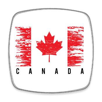 Grunge Canadian Flag - Square fridge magnet - white - Front