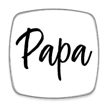 Papa Familie Eltern Liebe Typografie Geschenk - Viereckiger Kühlschrankmagnet - Weiß - Vorne