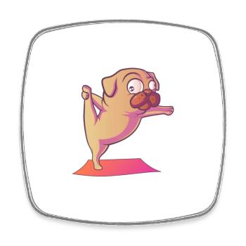 Dog Yoga Fun and Colorful - Square fridge magnet - white - Front