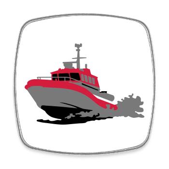 Motorboot - Viereckiger Kühlschrankmagnet - Weiß - Vorne