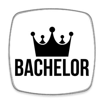 bachelor king - Square fridge magnet - white - Front