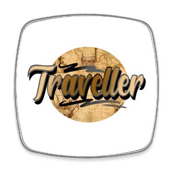 Traveller - Square fridge magnet - white - Front