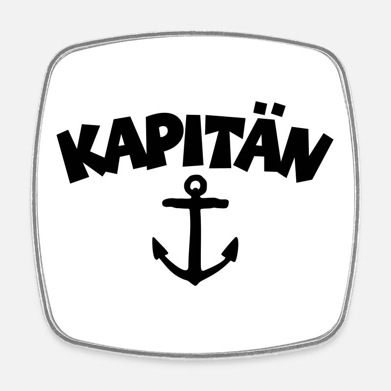 Capitaine ancre (FR) - Magnet carré - blanc