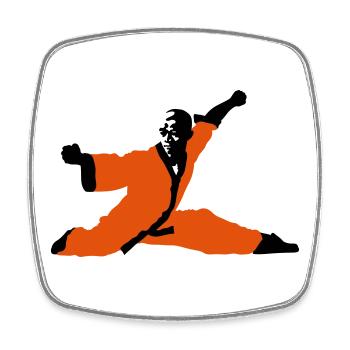 Kung fu Shaolin - Magnet carré - blanc - Devant