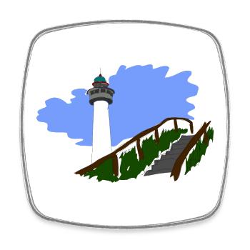 lighthouse - Square fridge magnet - white - Front