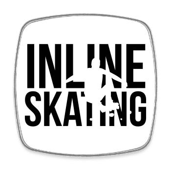 inline skating - Viereckiger Kühlschrankmagnet - Weiß - Vorne