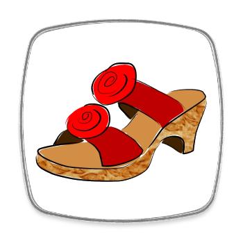 schuh sandale - Viereckiger Kühlschrankmagnet - Weiß - Vorne