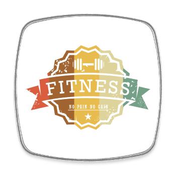Badge de fitness : Pas de douleur, pas de gain - Magnet carré - blanc - Devant