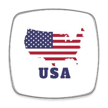 Flag Silhouette USA - Square fridge magnet - white - Front