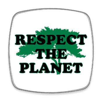 Respectons la planète - Magnet carré - blanc - Devant