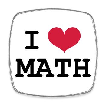 I Love Math - Viereckiger Kühlschrankmagnet - Weiß - Vorne