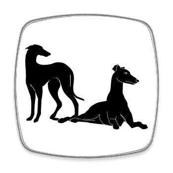 Gruppe Galgos - Viereckiger Kühlschrankmagnet - Weiß - Vorne