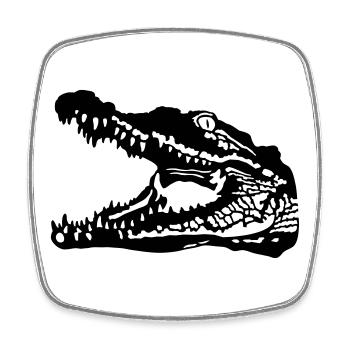 Crocodile - Magnet carré - blanc - Devant