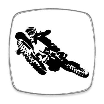 Motocross - Viereckiger Kühlschrankmagnet - Weiß - Vorne