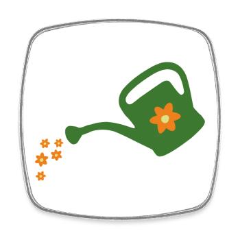 Blumen gießen Gießkanne (dunkel) - Viereckiger Kühlschrankmagnet - Weiß - Vorne