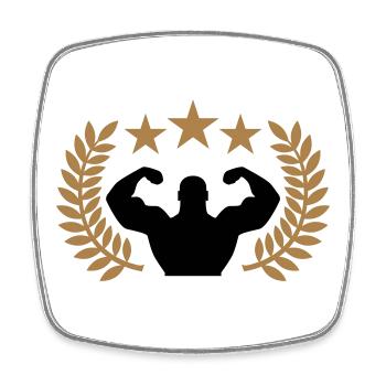 Training Champion - Viereckiger Kühlschrankmagnet - Weiß - Vorne