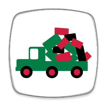 auto lkw umzug - Viereckiger Kühlschrankmagnet - Weiß - Vorne